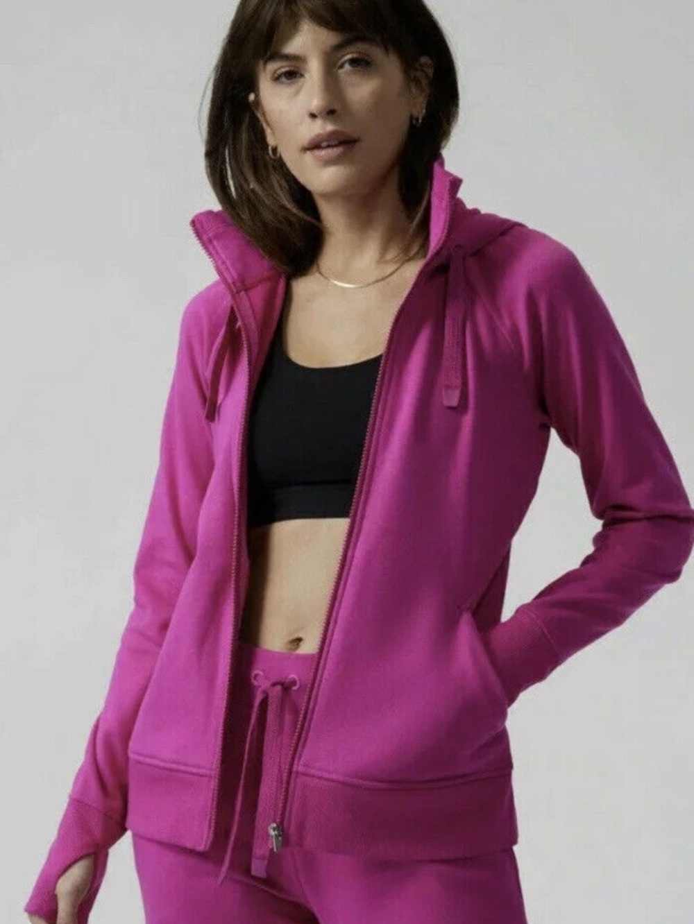 Athleta triumph Fuchsia Zip-Up Hooded Sweatshirt - Women